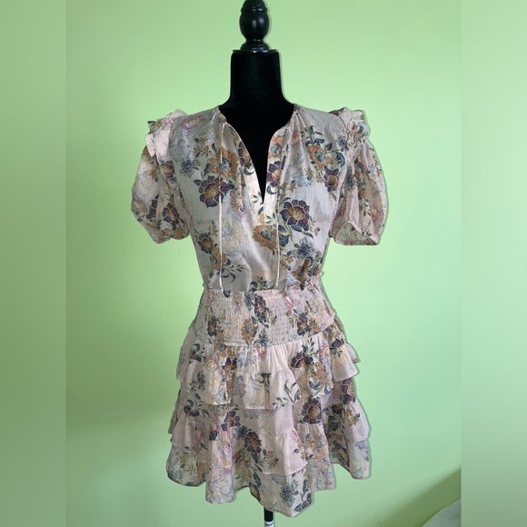 Luminary Collection smocked tiered skirt set sz M / L gauzy feminine boho cotton - Picture 1 of 8